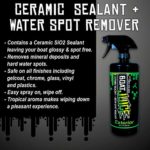 Boat Juice Cleaner Kit – 32oz Exterior Cleaner – Ceramic SiO2 Sealant – Water Spot Remover & 32oz Interior Boat Vinyl Cleaner – Ceramic UV Protectant – Includes Interior and Exterior Microfiber Towels