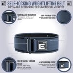 Self-Locking Weight Lifting Belt – Premium Weightlifting Belt for Serious Functional Fitness, Weight Lifting, and Olympic Lifting Athletes – Lifting Support for Men and Women – Deadlift Training Belt (Medium, Midnight Blue)