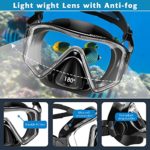 Zeeporte Dive Snorkeling Gear for Adults Kids – Mask Fins Snorkel Set with Panoramic View Snorkel Mask Anti-Fog Anti-Leak, Dry Top Snorkel, Dive Flippers and Gear Bag, for Snorkeling Swimming Diving