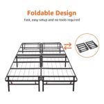 Amazon Basics Foldable, 14″ Black Metal Platform Bed Frame with Tool-Free Assembly, No Box Spring Needed – Full