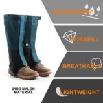 NewDoar Leg Gaiters Waterproof Snow Boot Gaiters for Hiking, Outdoor Walking, Hunting, Ice Climbing, Skiing,Snowshoeing (Navy)