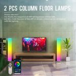 LED Floor Lamps for Living Room 2 Set, RGB Standing Lamps for Bedroom, Modern Tall Lamps with Music Sync, Time Setting, APP Phone Control, Dimmable Color Changing Corner Lamps for Gaming Room