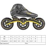 PASENDI Professional Speed Skates Shoes 3 Wheels for Man 3X125MM Big Wheels Carbon Fibre Roller Skating Shoes Black Inline Skate Shoes (Black, US9(EU42))