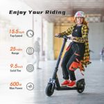 OKAI ES200E Max Electric Scooter for Adults – 9.5″ Solid Tires – 25 Miles Long-Range Foldable Commuting E Scooter