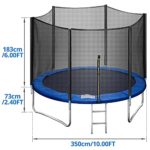 Trampoline 10FT for Kids Adults Outdoor with Ladder, LOKDOF Recreational Trampoline with Safety Enclosure Net?ASTM Approved? Exercise Trampoline for Family Happy Time