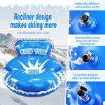 BINGUO 47 Inch Snow Tube, Heavy Duty Snow Tube for Kids and Adults Snow Sled with Safety Handles 5M Pulling Rope for Boys Girls Winter Outdoor Sledding Toys