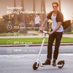 OKAI NEON Electric Scooter – 9″ Pneumatic Tire – 25 Miles Range and 15.5 MPH – Ambient Lights with APP Control – Lightweight Foldable Commuter E Kick Scooter for Adults