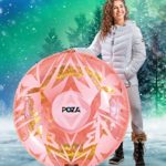 POZA Inflatable Rose Gold Snow Tube for Sledding – Big Luxurious Snow Sled Tube with Handles and Gold Snowflakes Confetti, Premium Cold Resistant Heavy Duty PVC Tube Sled For Adults And Kids – 41 Inch
