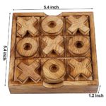 Glintoper Tic Tac Toe & 4 in a Row Tables Game Set, Classic Board Line Up 4 Game for Living Room Rustic Table Decor and Use as Game Top Wood Guest Room Decor Strategy Board Games for Families