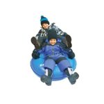 Slippery Racer 60 Inch AirDual Adults and Kids Inflatable Sledding Snow Tube Sled Rider with 4 Reinforced Handles for 2 Riders, Blue