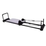 AeroPilates Foldable Reformer 4420 | Four-Cord Resistance | Free-Form Cardio Rebounder | Includes Four Workout DVDs