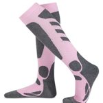 SincereWA Women’s Ski Socks for Skiing, Snowboarding, Outdoor Sports,2 Pack, Winter Performance Socks, Pink, blue, 4-10