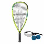 HEAD MX Hurricane Pack – Beginners Pre-Strung Racquetball Racket Set with Goggles & Two Balls