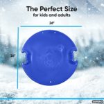 Superio (2 Pack) Snow Saucer Sled Round Avalanche Sand Sledding Disc for Kids and Adults – Plastic, Blue