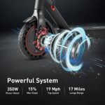 iSinwheel Electric Scooter, 350W Motor, Up to 17 Miles Range, Top Speed 19 MPH, 8.5″ Solid Tires, Foldable Electric Scooter for Adult with Dual Braking System, Cruise Control& App