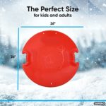 Superio (2 Pack) Snow Saucer Sled Round Avalanche Sand Sledding Disc for Kids and Adults – Plastic, Red