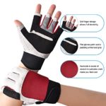 ChinFun Unisex Sailing Gloves Fingerless Great Grip for Water Sports, Sailing, Paddling, Canoeing, Kayaking Comfort Fit Fishing for Men and Women Red M
