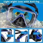 Zeeporte Dive Snorkel Set – Mask Fins Snorkeling Gear for Adults and Kids with Panoramic View Snorkel Mask Anti-Fog Anti-Leak, Dry Top Snorkel and Dive Flippers Kit with Gear Bag, Diving Snorkel Gear