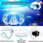 Snorkel Set for Adults, Happyouth 6 in 1 Snorkeling Gear with Adjustable Swim Fins, Anti-Fog Mask Goggles, Dry Top Snorkel, Swim Earplugs, Waterproof Case and Travel Bag for Snorkeling Swimming Diving