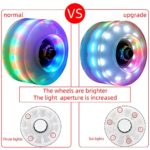 Nezylaf 8 Piece Upgrade Light up Roller Skate Wheels, Luminous Skate Wheels with Bearings Installed for Indoor or Outdoor Double Row Skating and Skateboard 32 x 58 mm 78A?Colorful?