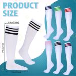 6 Pairs Roller Skate Socks Knee Socks Skating Athletic Sport Socks Striped Tube Sock for Men Women Girls Youth