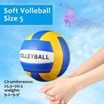 2 Pieces Volleyball Beach Volleyball Official Size 5 Waterproof Volleyball for Indoor, Outdoor, Pool, Gym, Training, Beach Play, Game