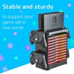 Skywin Game Storage Tower for Nintendo Switch – Nintendo Switch Game Holder Game Disk Rack and Controller Organizer Compatible with Nintendo Switch and Accessories