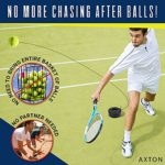 AXTON Solo Tennis Trainer Rebound Ball-Tennis Rebounder With 3 Tennis Balls-Tennis Trainer Ball With String-Tennis Ball Rebounder -Tennis Practice Equipment-Tennis Practice Rebounder- 2 Bonus Overgrip