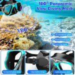 Dry Snorkel Set, 3 in 1 Snorkeling Gear Set with Anti-Fog Diving Mask, Dry Top Snorkel and Swimming Earplugs, Professional Snorkeling Set for Adults for Snorkeling Swimming Scuba Diving