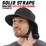 USHAKE Surf Hat Bucket Sun Hats for Surfing, Boating, Floating, SUP, Kayaking Water-Sports Surf Caps with Securing Chin Straps Fast Drying Pack-able UPF 50+ Sun Protection for Men and Women Black