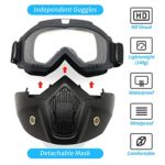 VPZenar Paintball Mask Anti Fog, Airsoft Full Face Mask and Goggles Detachable for Motorcycle Dirtbike Transparent Lens