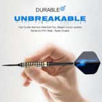 Wakefa Darts Metal Tip Set: Professional Steel Tip Darts for Dartboard 24 Grams and 18 Grams Tipped Metal Darts Set with 6 Extra Shafts, 6 Dart Flights, O-Rings, Sharpener and Carrying Case