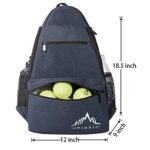 Himal Outdoors Tennis Backpack Tennis Bag – Large Storage Holds 2 Rackets and Necessities With Tennis,Pickleball,Racketball,Suitble for Women,Men and Teenagers,Blue gray