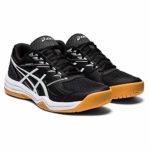 ASICS Women’s Upcourt 4 Volleyball Shoes, 9, Black/White