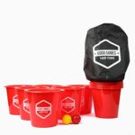 Good Games Yard Pong | Premium Set of 12 Giant Buckets, 2 Balls & Bag | Outdoor Games for Adults and Family | Backyard, Beach, Lawn, Camping, & Outdoor Games for Kids