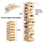 ropoda Giant Tumble Tower, 54pcs Giant Outdoor Games with Dice & Rules Sheet, Giant Lawn Games 2 Feet Tall, Grows to Over 4 Feet, Giant Tumble Timber for Adults and Family, Outdoor and Indoor Fun