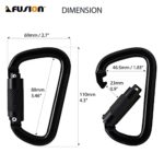 Fusion Climb Auto Lock Modified D Shape Aluminum Carabiner, UIAA Certified, Heavy Duty for Camping, Hiking, Outdoor and Gym