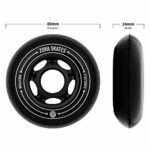 ZORA SKATES Flux 2 80mm Inline Skate Wheels 85A for Asphalt Inline Skating or Outdoor/Indoor Roller Hockey, Replacement Skate Wheels, 8 Pack Without Bearings