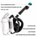 W WSTOO Snorkel Mask with Latest Dry Top Breathing System,Fold 180 Degree Panoramic View Full Face Snorkel Mask Anti-Fog Anti-Leak with Camera Mount,Snorkeling Gear for Adults and Kids