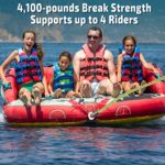 Swonder Boat Tow Harness for Tubing, 16ft Boat Tow Rope for Tubing Ski Tow Bridle for 4 Riders Towable Tube, Tube Tow Harness with 3/4in Big Hook Size Fits Most Boats