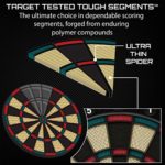 Fat Cat by GLD Products 727 Electronic Dartboard Value Size Over 15 Games and 132 Options Auto-Scoring Compact Display with Missed-Dart Throw Catch Ring Soft Tip Darts and Extra Points Battery Operated, multicolored, one size