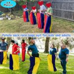 4-8 Player Potato Sack Race Bags Backyard Games for Kids Adults, Field Day Birthday Party Fun Outdoor Activities Lawn Games for Kids Family,Carnival Game, Egg Spoon 3 Legged Relay Race Outside Games