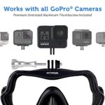 OCTOMASK – Frameless Dive Mask w/Mount for All GoPro Hero Cameras for Scuba Diving, Snorkeling, Freediving (Black)