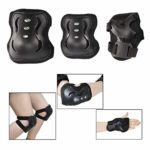 Kids/Youth Knee Pad Elbow Pads Guards Protective Gear Set for Roller Skates Cycling BMX Bike Skateboard Inline Skatings Scooter Riding Sports (Black, Small (3-8 years))