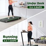 THERUN 2 in 1 Under Desk Treadmill, Folding Treadmill 2.5HP with Remote Control, 0.6-7.6 mph, LED Display, Phone/Tablet Holder, Electric Walking Running Machine for Home Office, No Assembly Needed
