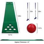 Golf Pong Mat Game Set Green Mat,Golf Putting Mat with 2 Putters, 6 Golf Balls,12 Golf Hole Covers for Indoor&Outdoor Short Game Office Party Backyard Use