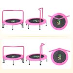 BCAN 36” Mini Folding Ages 2 to 5 Toddler Trampoline with Handle for Kids, Two Ways to Assemble The Handle, Indoor/Garden Toddlers Trampoline with Super Safe Padded Cover for Toddlers