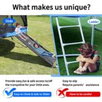 Universal Trampoline Slide 6 Fabric Handles Includes 4 Trampoline Shoes Bag,60* 20″ Slide with Resistant Fabric, Safety Trampoline Accessories Indoor and Outdoor Sturdy Ladder for Kids and Toddler