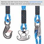 Besthouse Heavy Duty Boat Tow Harness, 3 Permanent Antirust Stainless Steel Connector and Stainless Steel Pulley, 7.87ft
