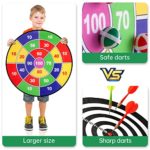 VENSEEN Dart Board with 12 Sticky Balls and 21in Dartboard, Indoor Outdoor Games for Kids Aged 3 Years and Up